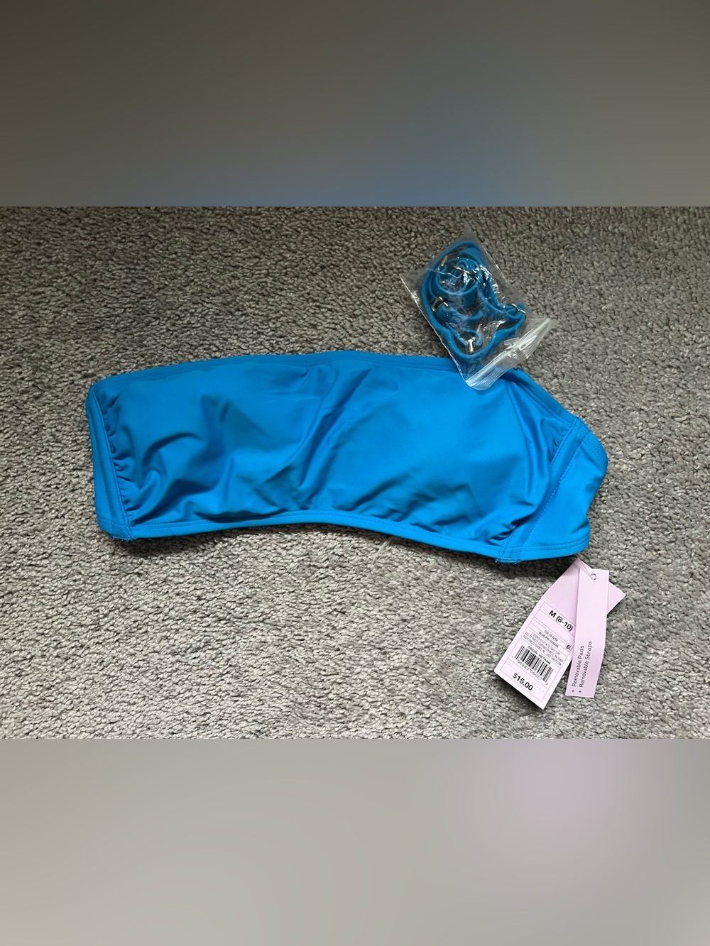 Wild Fable NWT Bright Blue Bandeau Bikini Set | Top M & Bottom S - Picture 2 of 9